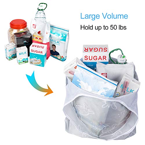 Cqt Reusable Grocery Bags Foldable Shopping Bags 6 Pack Xlarge 50Lbs Tote Bags Machine Washable Eco-Friendly Polyester #TOP1