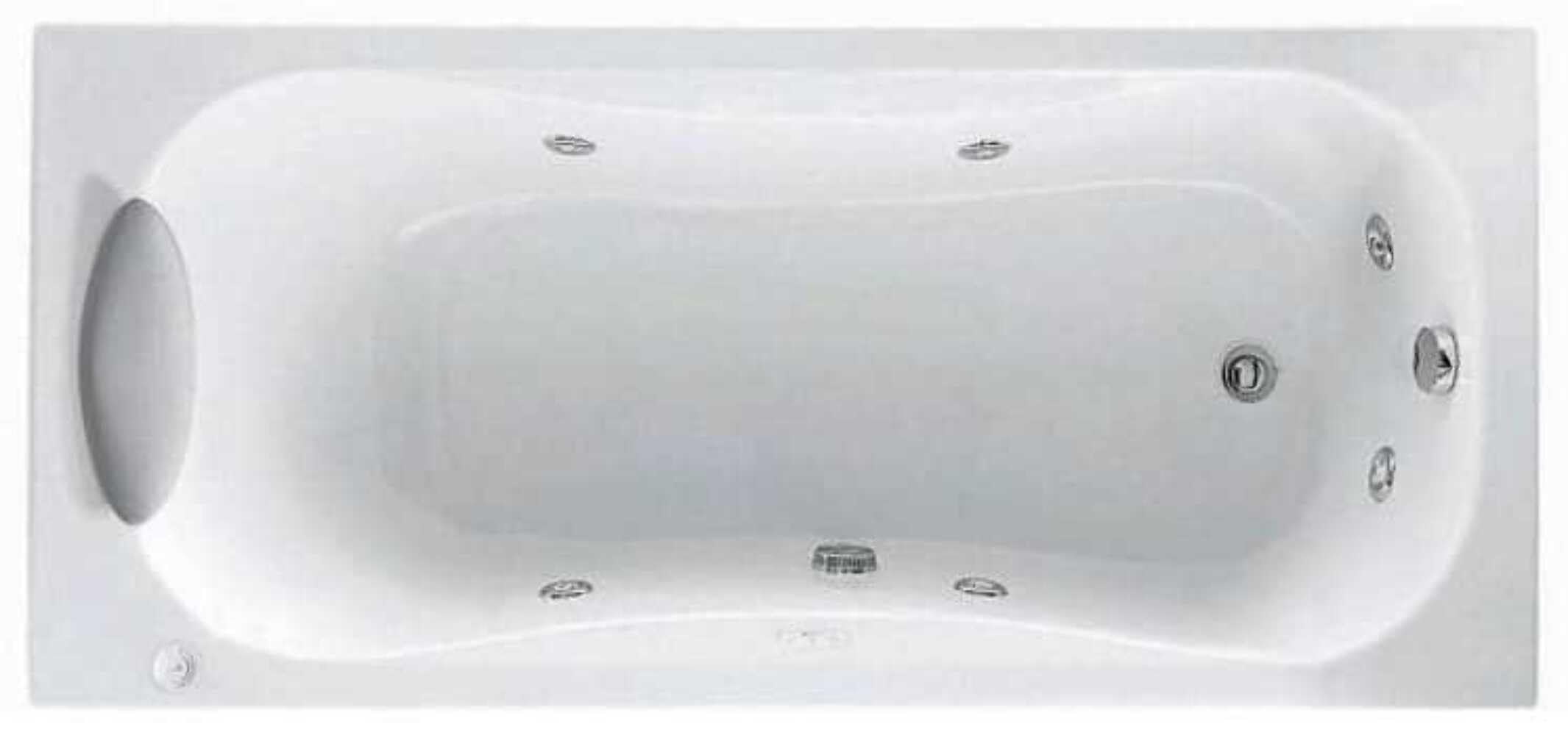 calypso - Bañera 170x70 izquierdo llenado blanco 2 panel
