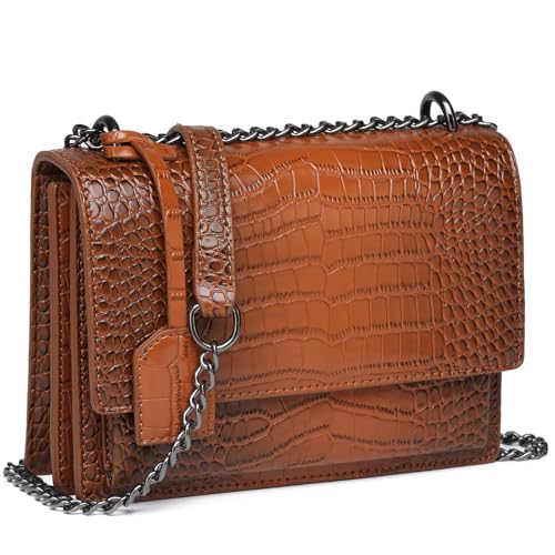 Image of MYHOZEE Crossbody Bags for Women Snake Print Leather Cross Body Chian Purse Trendy Ladies Clutch Satchel
