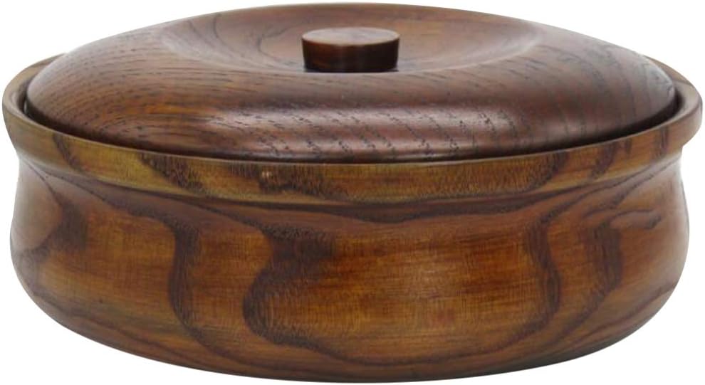 DOITOOL Wooden Snacks Bowl with Lid 6.29 Inch Square Fruit Plate Lightweight Serving Bowl for Nuts Candy Salad Home Kitchen Dining