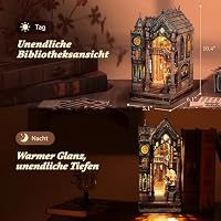 FUNPOLA Magische Library Book Nook Kit LED 3D Holzpuzzle fur Erwachsen – Ansicht 6