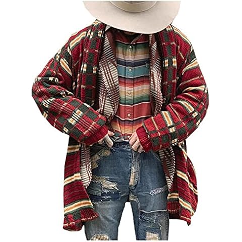 HJHGJ Patchwork Striped Long Sleeve Cardigan Cover