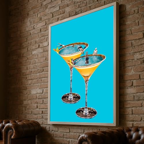 Tableau soirée cocktails d'été pour raviver un mur de salon sans éclat