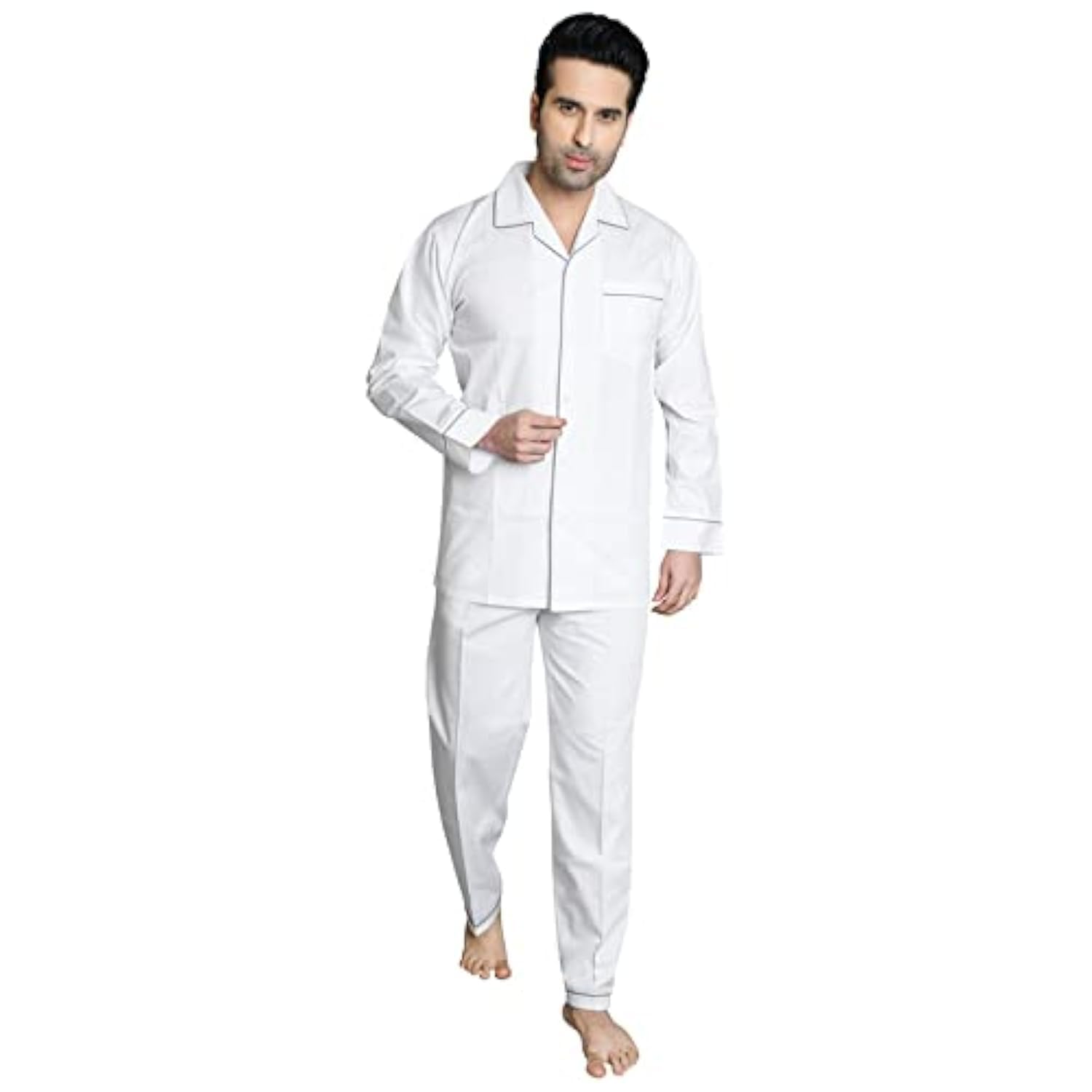 Men's Cotton Solid Night Suit