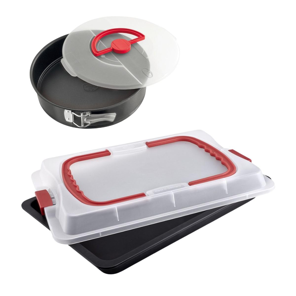 Teglia con coperchio e tortiera a cerniera - DR oeTKER - Bake and Go - 42 x 29 cm