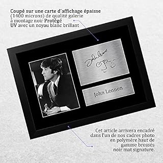 HWC Trading FR A4 John Lennon Beatles Cadeaux Imprimé Signé Autographe Photo pour les fans de musique – A4 Encadré - Les Beatles, Paul McCartney, John Lennon, RIngo Starr, George Harrison HWC Trading FR A4 John Lennon Beatles Cadeaux Imprimé Signé Autographe Photo pour les fans de musique - A4 Encadré – Image 3