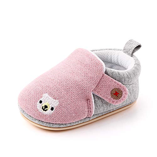 Cheerful Mario Scarpine Primi Passi Prima Infanzia Pantofola per Neonato Suola Morbida Traspirante Rosa 12-18 Mesi