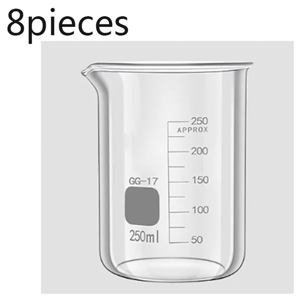 Laborausstattung und -bedarf 8 teile/los Labor Becher 250ml Glas Form Mit Graduierung Und Auslauf 3
