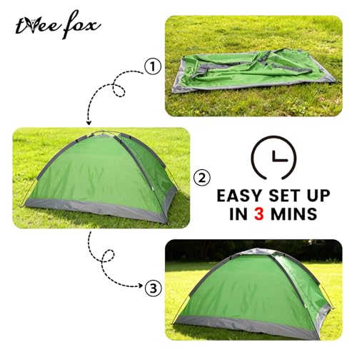 Image of Treefox Camping Tent for 2 Person Lightweight Tent Outdoor Tent | Portable Waterproof Easy Set Up Outdoor Tent for Adults Good Choice as Camping Gear for Backpacking and Hiking Green
