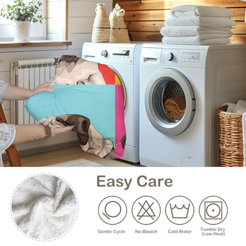 Sleepwish SWMT0470-150X200 Sherpa Fleece Bed Throw Pop Art Four Pugs Print Soft And Fuzzy Plush Blanket Gifts thumb #7