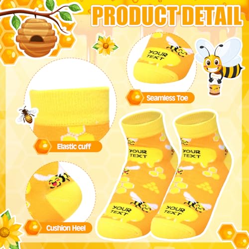 Image of Xuhal 20 Pairs Bee Socks for Women Funny Bee Day Gifts Bulk Cotton Ankle Socks for Honeybee Lover Holiday Birthday Gifts