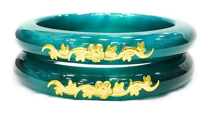 Prem Bangles Inner Gold Work Original Crystal Glass Bangles For Women (Green, 2.8) (B0CP98KZDD) Amazon Price History, Amazon Price Tracker