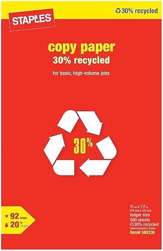 Vista 9 de Staples 580336 Papel 30% reciclado 11x17 20 lbs 92 Bright 500/RM