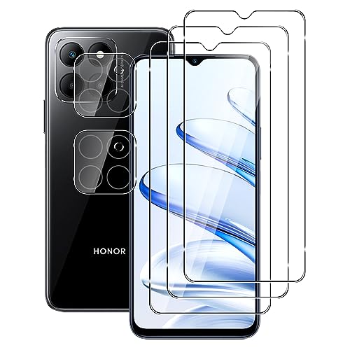 FWKDWHPH 3 Piezas Vidrio Templado compatible con Honor 70 Lite y 2 Piezas Protector de Lente de cámara,Dureza 9H, Antiarañazos, Sin Burbujas,HD Protector de pantalla