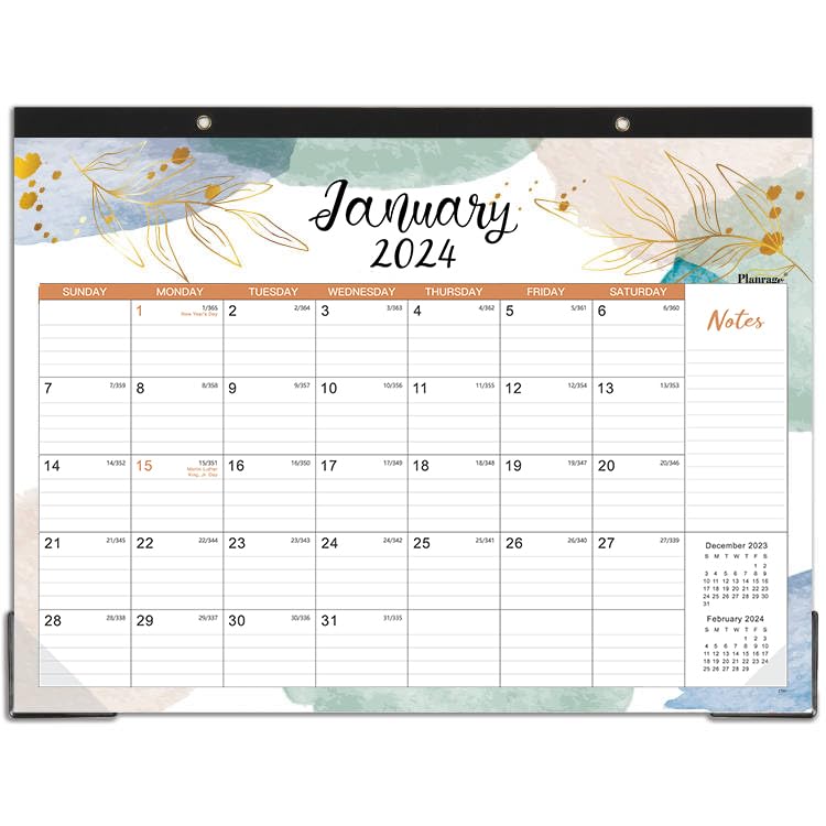 Photo 1 of 2024 Desk Calendar - January 2024 - December 2024, Large Desk Calendar 2024, 22" x 17", 12 Monthly Desk Calendar with Corner Protectors, Large 