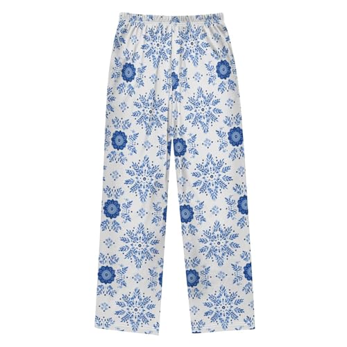 Christmas Pajama Pants Somalia Snowflakes Pattern Long Sleep Pants Lounge Bottoms2