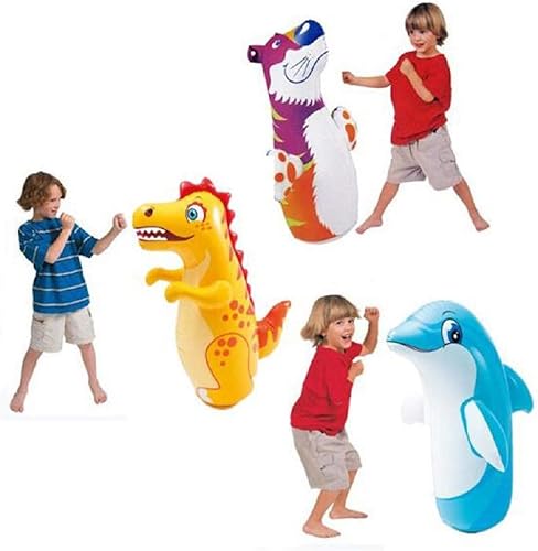 Miniatura 4 de INTEX Bolsa 3D Bop Inflable Tigre, Dinosaurio y Delfín (el paquete incluye 1 artículo)