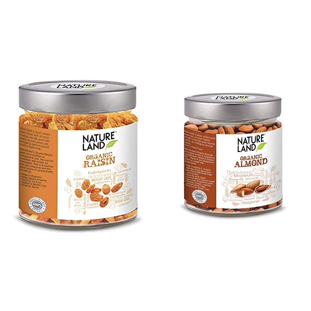 Natureland Organics Raisins / Kismis 250 Gm - Organic Raisins & Almonds 250 Gm, Healthy Organic Dry Fruits (B099CX1TRP) Amazon Price History, Amazon Price Tracker