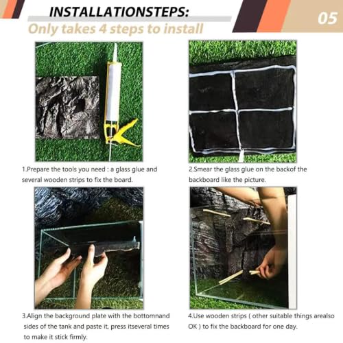 Image of 17.7x11.8in Rock Terrarium Background,3D Reptile Tank Background Board,Amphibian Stereo Backdrop Wall,Lizard Snake Gecko Spider Turtle Fish pet silo Background Decorative Panel(Granite)