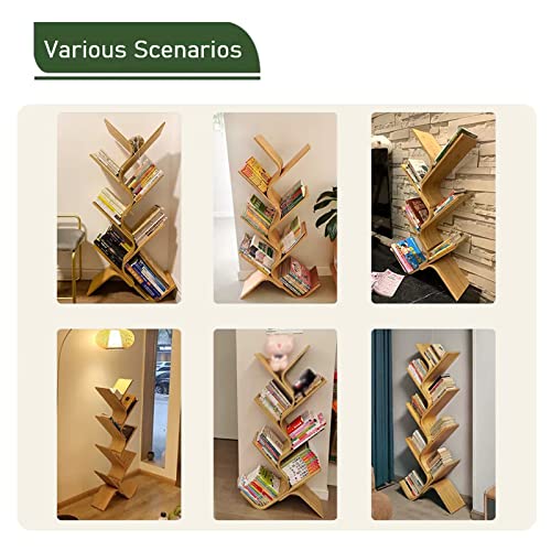 Ximsphy Bamboo Tree Bookshelf, Free Standing Tree Bookcase, 8 Tier Curved Bookshelves Storage Rack, Book Shelf Organizer For Home Office Living Room Bedroom #TOP3