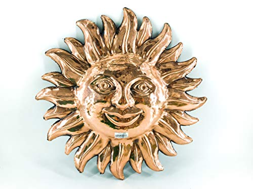 Astre mural soleil cuivre brillant 36 cm pour résoudre les murs extérieurs ternes