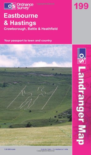 Image of Eastbourne and Hastings, Battle and Heathfield: Sheet 199 (OS Landranger Map)