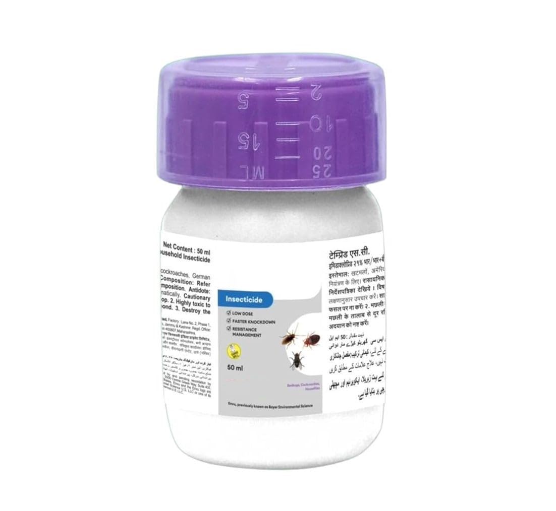 Tem-prid SC for Cockroach, Mosquitoes, House Flies & Bed Bug Control | No Smell | Mix Only with Water |General Pest Control Liquid | 50ml-picture-11