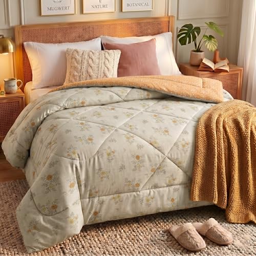 Image of VAS COLLECTIONS Feather Cotton Reversible AC Comforter for Double Bed | Super Soft 220 GSM Quilt /Duvet /Dohar | Lightweight All-Season Comforter | 90 x 100 Inches (1 Piece), Mustard