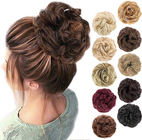 MORICA 1PCS Messy Hair Bun Hair Scrunchies Extension Curly Wavy Messy Synthetic Chignon for women Updo Hairpiece