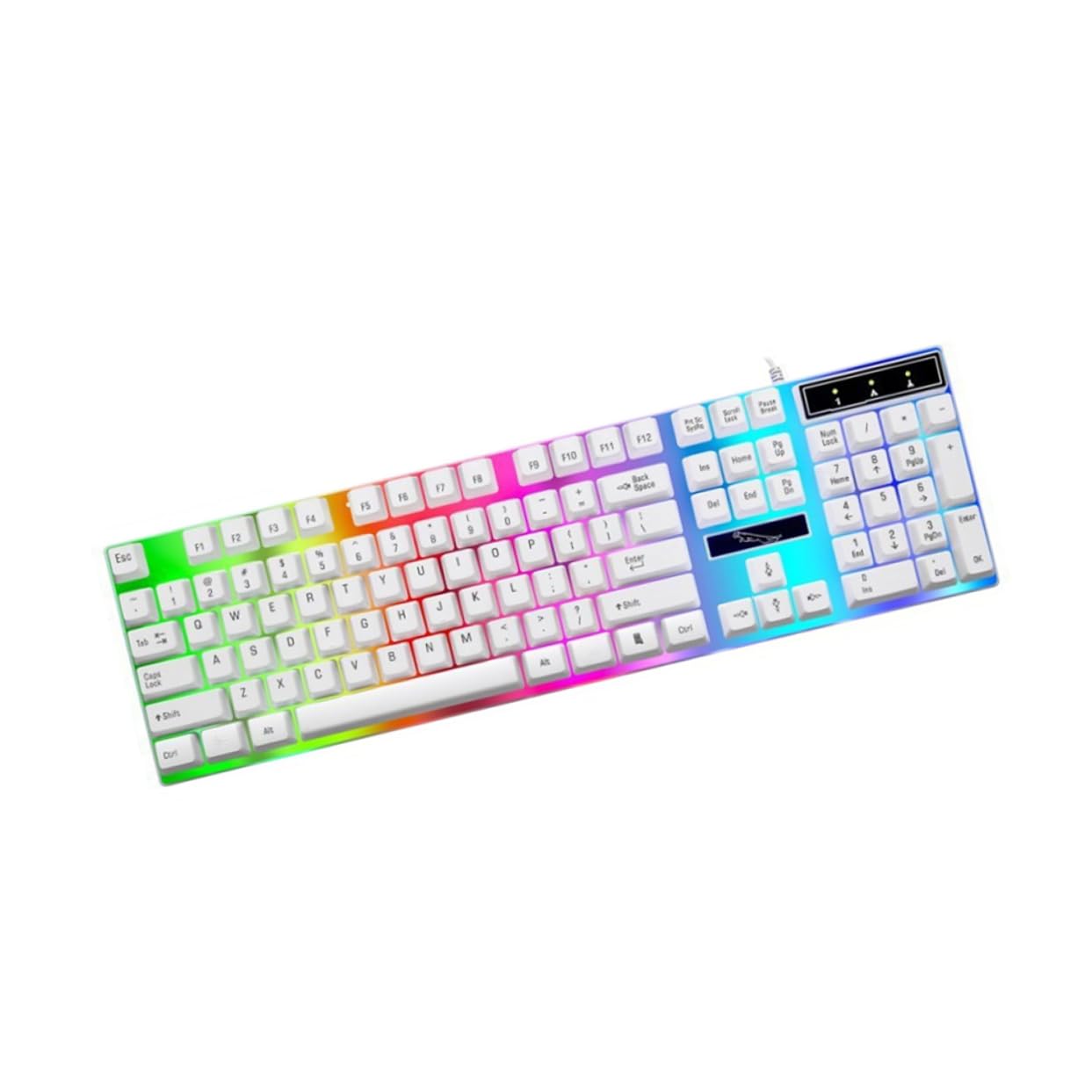 Clavier USB rétroéclairé périphérique de saisie filaire pour PC de bureau - 8