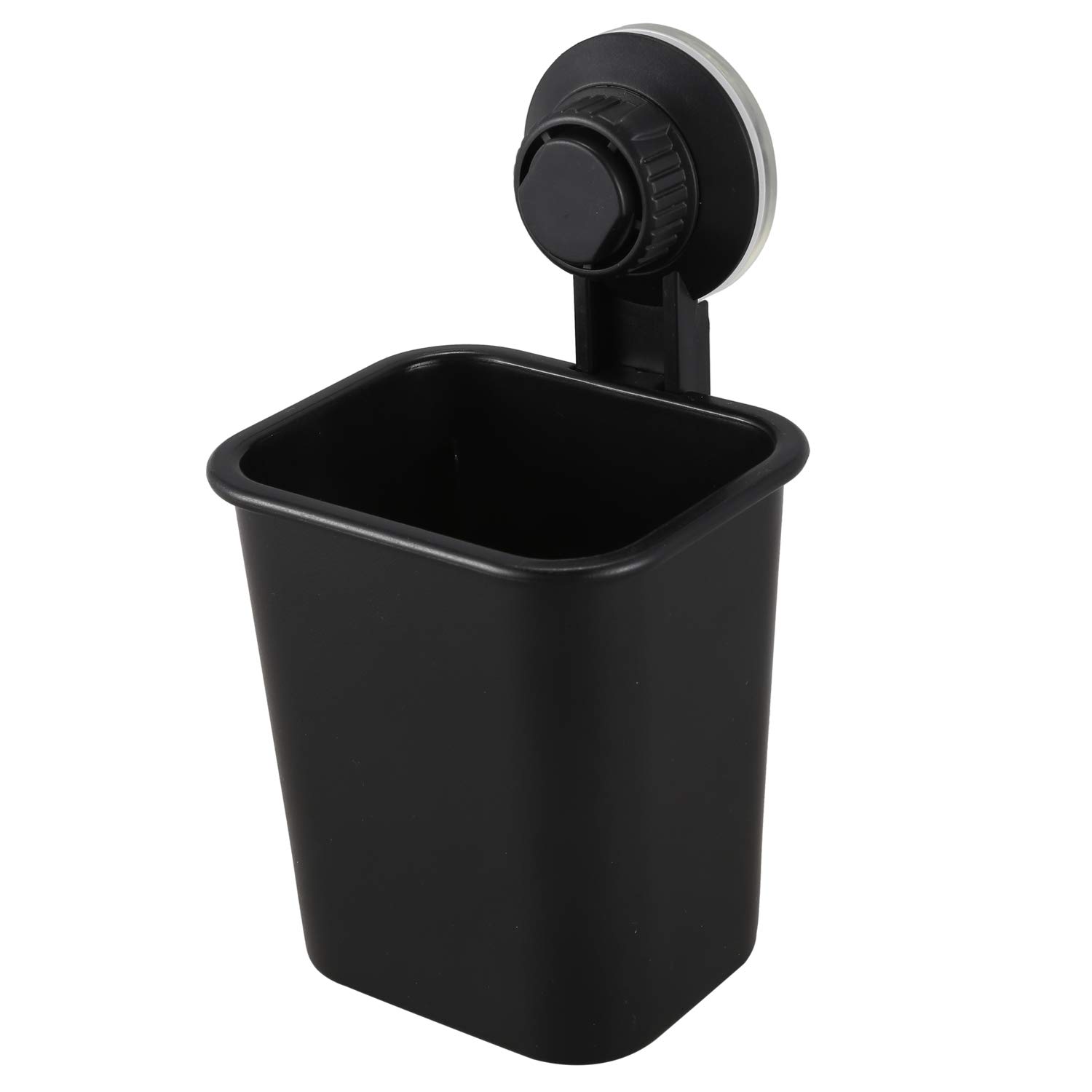 Melairo Black 1 Pc Suction Cup Toothbrush Cup Holder Rack Plastic Holder Toothpaste Storage Box For Kitchen Bathroom Toilet