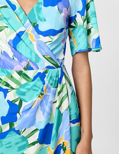 Image of Maggy London Women's Maggy London Women's Dresses Short Flutter Sleeve Faux Wrap Midi Dress