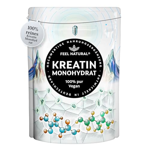 Creatin Monohydrat 500g ultrafeines Pulver 147 Portionen reines Kreatin hochdosiert vegan ohne unnötige Zusätze in Deutschland entwickelt & laborgeprüft