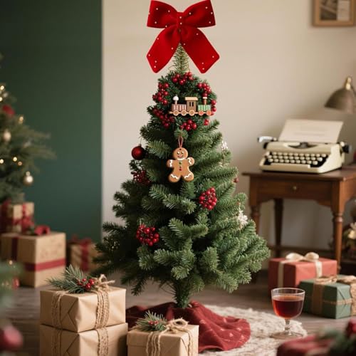 Terciopelo grandes decoraciones y lazos de alta densidad para árbol navideño 3