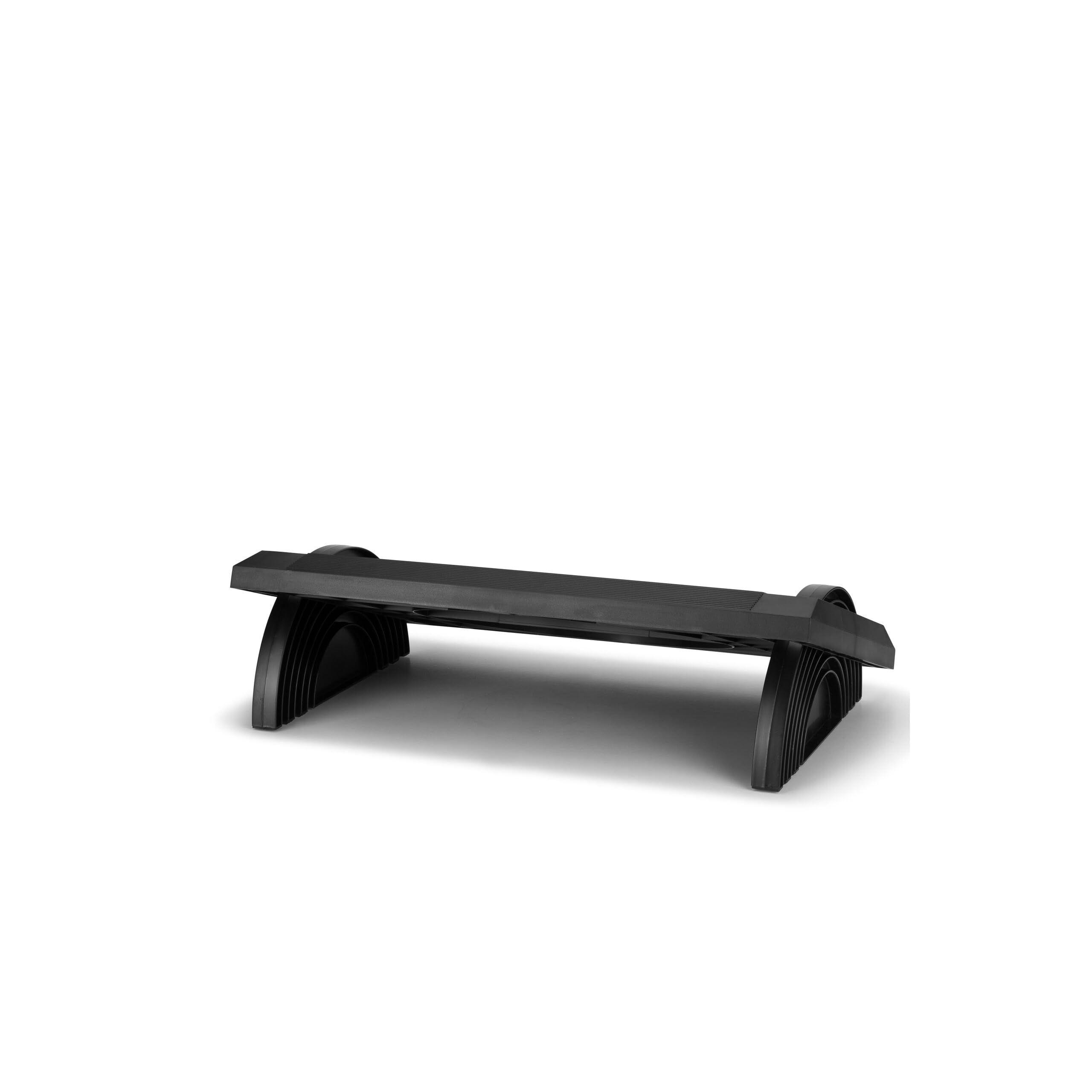 hjh OFFICE 830016 Apoyapiés de Oficina PODI I Reposapiés con función de balanceo, 3 alturas, Apoya pies ergonómico, Negro