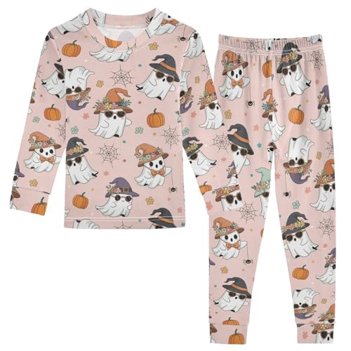 Pajama Sets Long Sleeve Halloween Ghosts with Accessories Soft Comfy Sleepwear 2 Piece PJS 3-8T