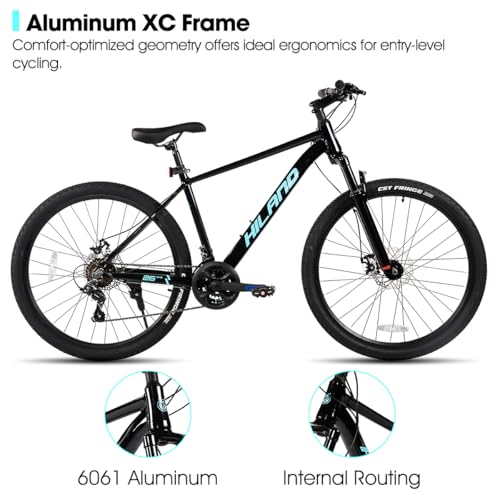 HILAND 26 Inch 27.5 Inch Mens Womens Mountain Bike, 21 Speed