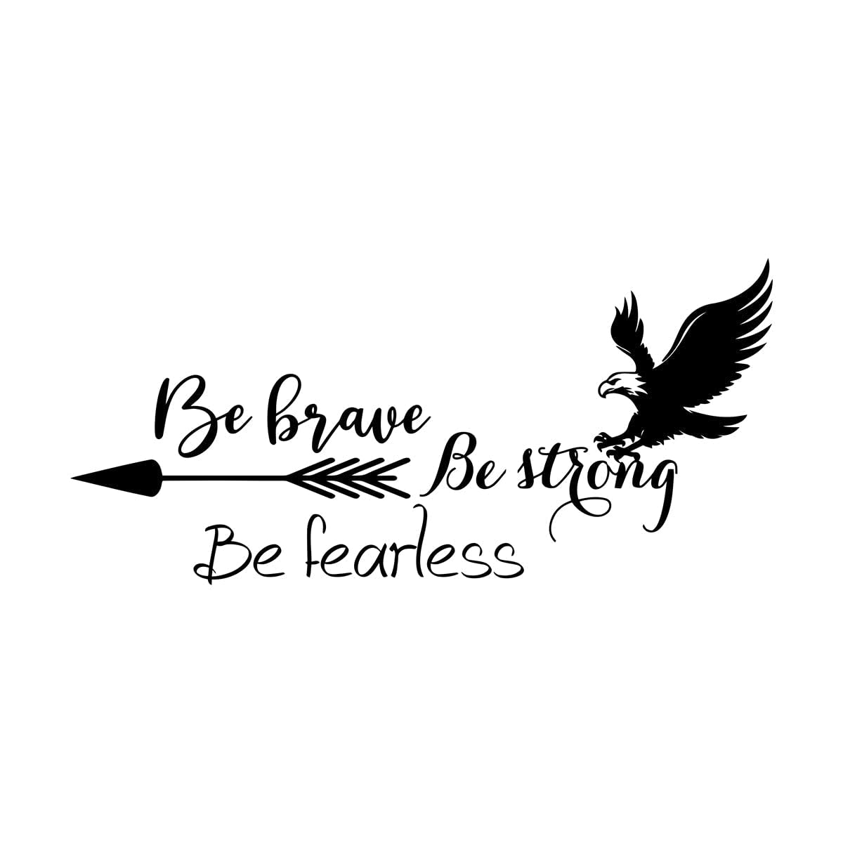 Lzhouting Wall Stickers 1683 Be Brave Be Strong Be Fearless Motivation Quote Wall Decal Motivational Quotes Wall Stickers Kids Rooms Decor Vinyl Decal Small - 27X57cm