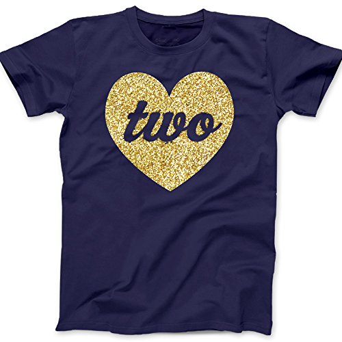Zoey's Attic Second Birthday Gold Sparkly Heart Two