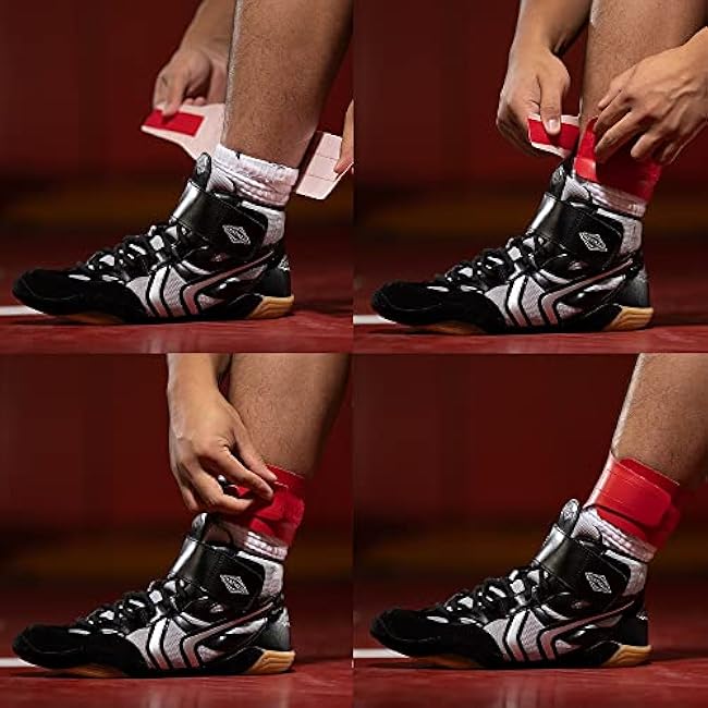 Matman Wrestling Ankle Bands Pack of 4 Tournament Ankle Band Made in USA Soft Vinyl 13¡± x 2.5¡± Wrestling Tournament Bands Hook Loop Scoring Bands¡