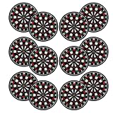 SHINEOFI 12 Posavasos Antideslizantes de Tablero de Dardos, Color Negro, Pack de 12 Unidades, Material Práctico para Protección de Mesa en Hogar, Cafeterías y Restaurantes, Decoración