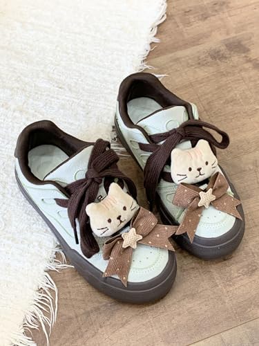 Kawaii Y2K Fashion Platform Sneakers, Cat Design with Bow, Casual Walking Shoes for Women Girls2