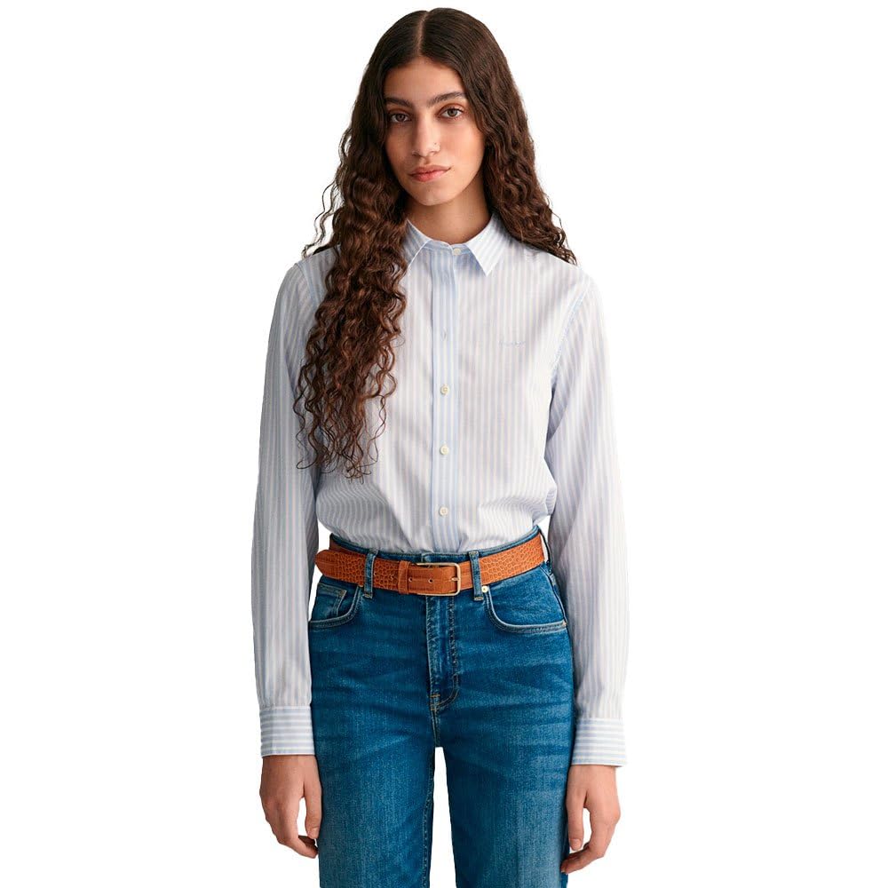 Gant Damen Reg Linen Striped Shirt Bluse (1er Pack)