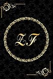 zfu logo  ZF: Golden Monogrammed Letters, Executive Personalized Journal With Two Letters Initials, Designer Professional Cover, Perfect Unique Gift