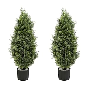 Synthetic Topiary Cedar Bushes 3ft,...