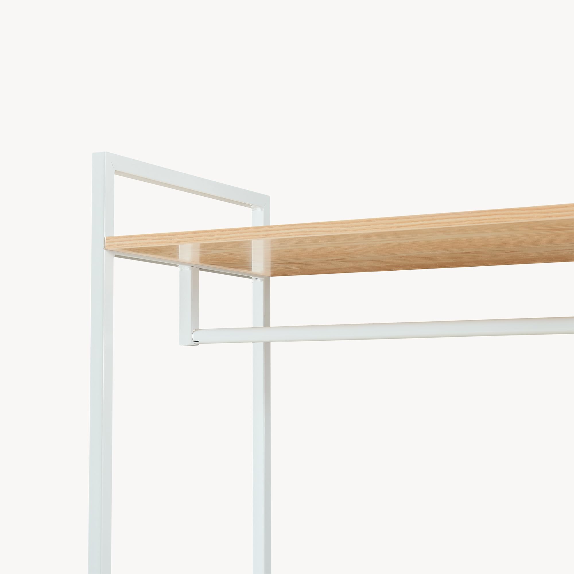 [en.casa] Organizzatore Guardaroba Stand Porta Abiti con Barra Appendiabiti e Ripiani Mobile Porta Vestiti per Cabina Armadio 180x80x40 cm Bianco/Effetto Rovere