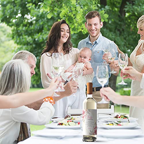 SUPERDANT 14 vellen 7 stijlen pasgeborenen feest wijnfles label sticker baby shower wijnfles afdekking set voor verjaardagsfeest decoratie accessoires roze - Image 6