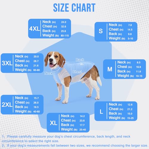 SlowTon 2Pack UV Protection Dog Sun Shirt, UPF50+ Dog Summer T-Shirts, 2XL | Lightweight Breathable Reflective, Quick Dry Stretchy Pet Cooling Clothes for Small Medium Large Dogs, Blue&Green - Image 8