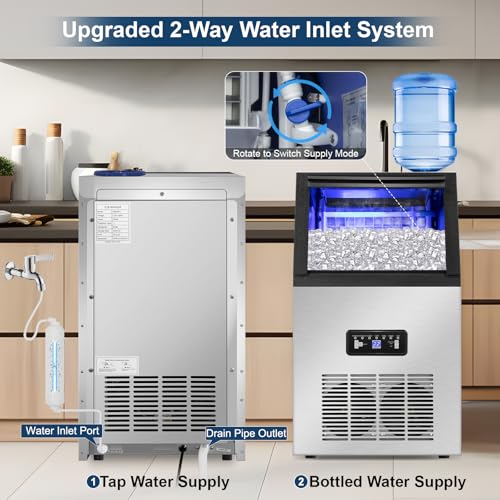 Máquina comercial para hacer hielo 120lbs/24h acero inoxidable miniatura 2