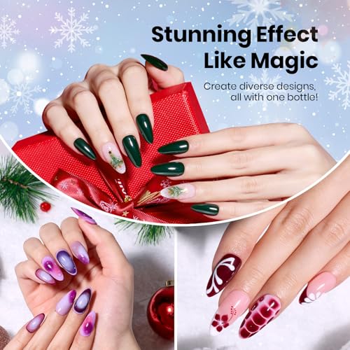 Image of Beetles Blooming Gel & Base Top Coat Set, 3PCS 15ML Shine Finish Long Lasting No Wipe Top Coat Gel Nail Polish Base Spreading Marble Effect Soak off UV LED Nail Art Gifts for Women